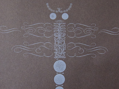 Dragonfly (full comp) abstract animal dragonfly illustration insect jason kan letterpress letterpress cuts print printing