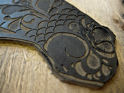 Koi Fish (Linocut) abstract patterns animal fish goldfish ink jason kan koi letterpress linoleum print printing