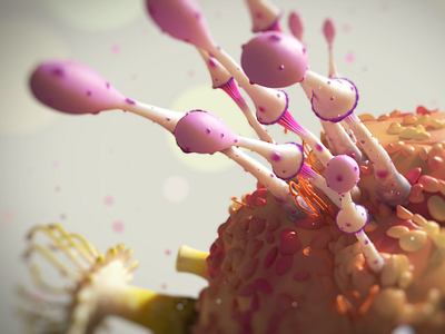Fungal Spore Planet A 3d 3dmodeling 3dsmax animation fungus macro motiongraphics subsurfacescattering