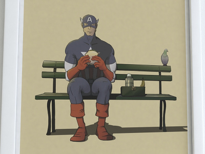 Marvel Eats Trio Series 1 - Captain America art artist captainamerica comicart digitalart digitalpainting illustration illustrator marvel marvelcomics print steverodgers