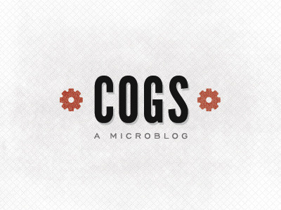 Cogs blog logo red texture type