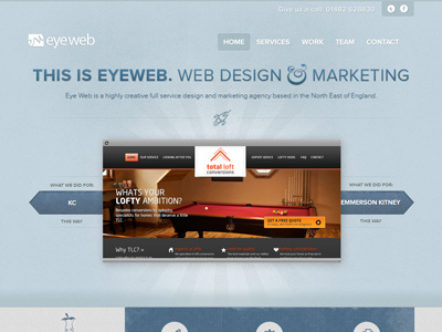 EyeWeb is live! ampersand blue launch texture website