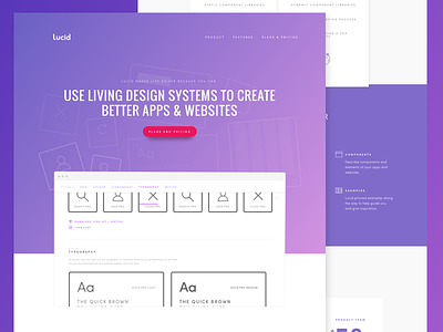 Lucid features guide landing page pricing style style guide system web