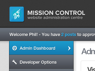 Mission Control admin gui rocket ui web