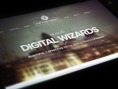 Digital Wizards logo navigation typography vintage web