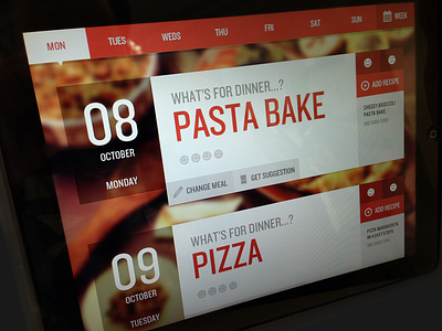 Meal Planner App app app design food ipad ui