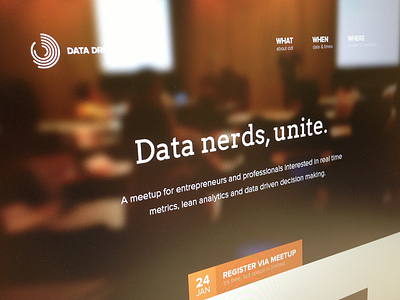 Data Nerds, Unite. event image minisite navigation type web