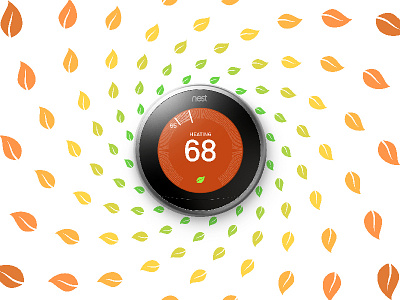 Nest B2B patters autumn leaves nest radial thermostat