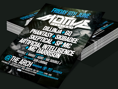 Event Artwork for Motive Sessions. digitalart dnb drumbass event artwork flyer design rave