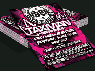 Event Artwork for Nu Manoeuvres. digitalart dnb drumbass event artwork flyer design rave