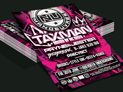 Event Artwork for Nu Manoeuvres.