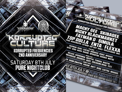 KORRUPTED CULTURE artwork clubflyers dnb drumnbass eventartwork eventflyers flyerdesign graphicdesigner poster promotion