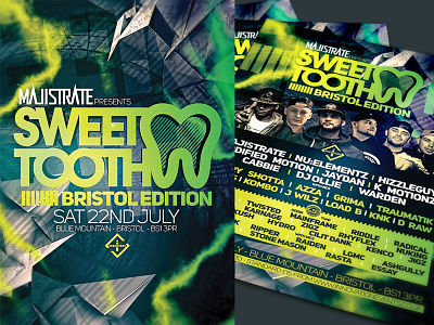 SWEET TOOTH - BRISTOL artwork clubflyers dnb drumnbass eventartwork eventflyers flyerdesign graphicdesigner poster promotion
