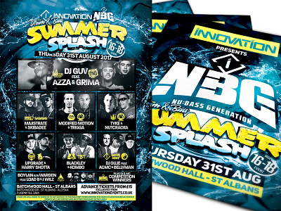 NBG: SUMMER SPLASH artwork clubflyers dnb logo promotion