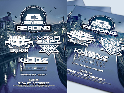 IC3 GENRES: READING artwork clubflyers dnb logo promotion