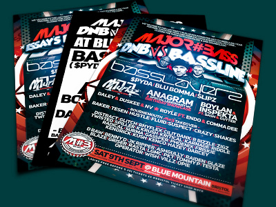 MAJOR#BASS: DNB VS BASSLINE artwork clubflyers dnb logo promotion