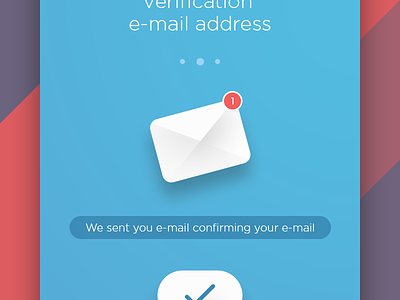 Verification E-Mail Address app blue button e-mail flat ios notification verification