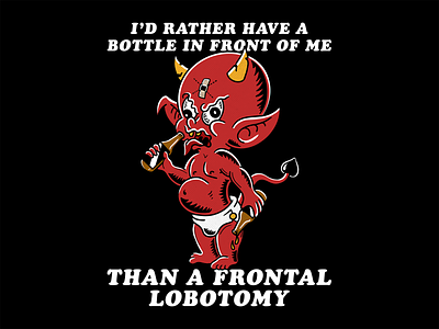 Bottle > Lobotomy beer bottle cooper devil devil horns drunk illustration ipad lobotomy satan tattoo