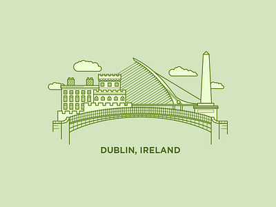 Dublin beer bridge castel celtic clouds dublin ireland irish monochromatic stroke