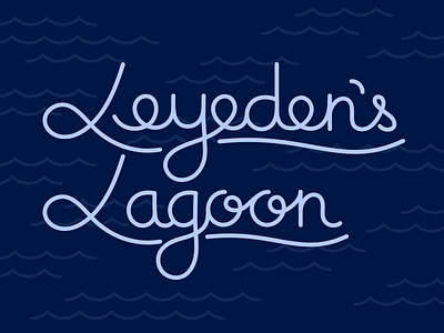 Leyden's Lagoon cursive hand drawn lagoon leyden ocean stroke water waves