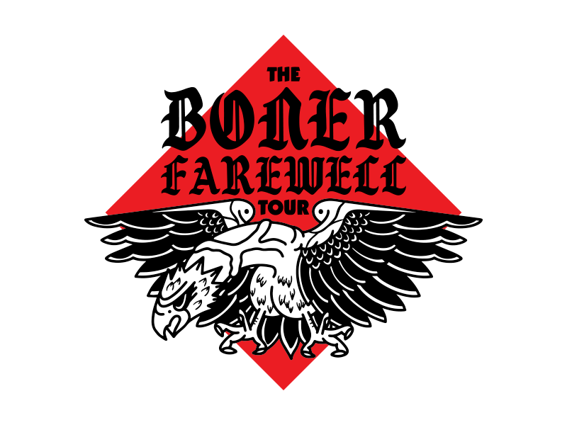 Boner Farewell Tour bachelor bachelor party heavy metal black letter traditional ipad metal boner phallic tattoo eagle