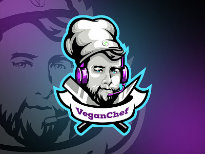 VeganChef logo branding design dribbble illustration logo mascot vector