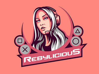 Rebylicious logo branding design dribbble esports gaming icon illustration logo streamers twitch vector