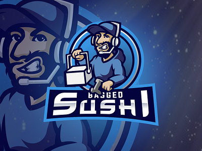 Bagged Sushi Mascot logo apex branding design dota2 esports flat fortnite gaming icon illustration logo mascot streamer twitch vector