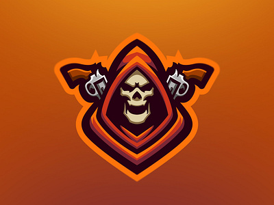 Xenohyper Mascot Logo apex branding dota2 esport esports flat fortnite game gaming gunn icon illustration logo mascot reaper skull streamer twitch vector