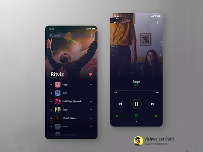 Music Player UI concept mucic player design uiux ui ux