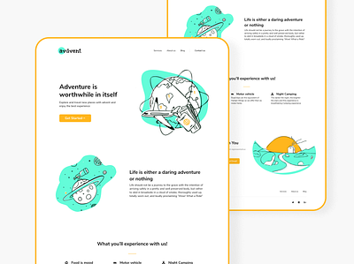 Advent - Landing Page app ui design illustration logo mucic player design uiux ui ux ui ui design ui ux ux web