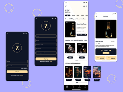 Zen App- E commerce/ Auction app app auction auction app design ecommerce app eliteapp ios app design ios design iosx luxury ui ui design ui screen uidesign uiux uxdesign