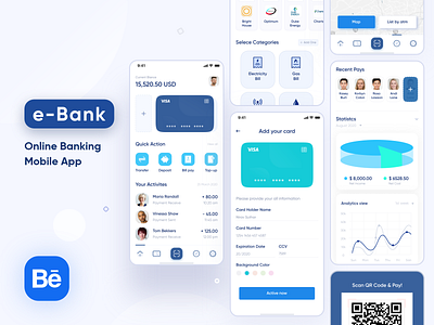 Online Banking Mobile App banking app digital banking digital wallet finance app ios app mobile app design mobile ui mobile ui design online bank