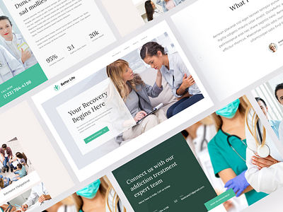 Rehabilitation Landing page design clean design drug drug addiction landing design landing page design landingpage medical care medical design minimal recover recovery recovery challenge rehab rehab website rehab website rehabilitation website design