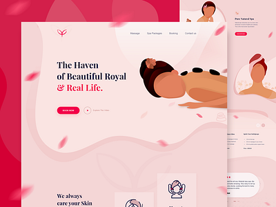 Spa Landing Page beauty branding design flat gym gym landing page illustration lettering minimal natural pure spa spa landing page ui user experience userinterface ux vector web website