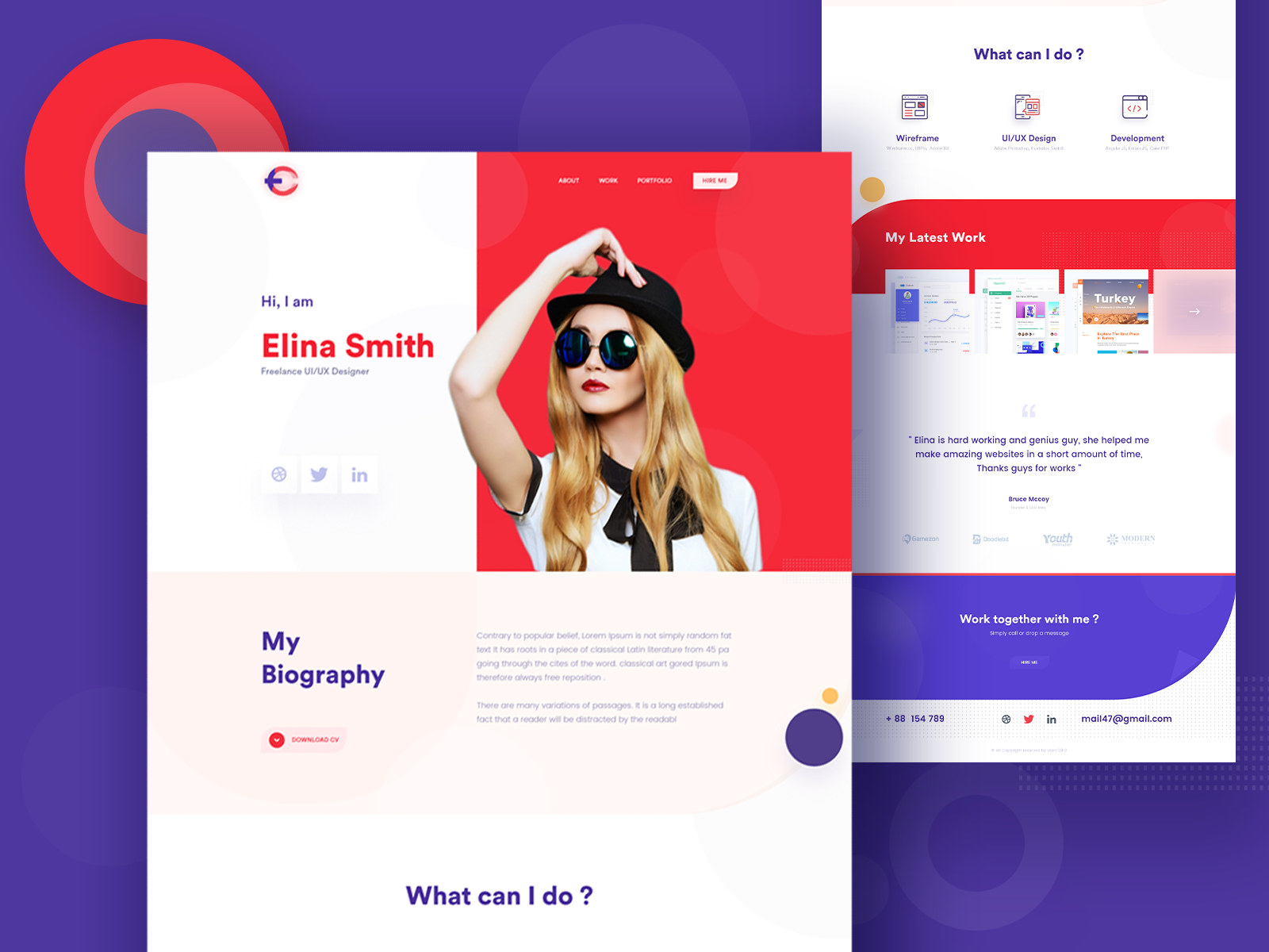 Personal Portfolio Landing Page by rabi islam on Dribbble