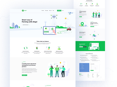 Smart Farming Landing Page digital farming farm management system gps tracking system illustration iot technology in agriculture landing page minimal modern agriculture smart agriculture smart farming smart technology user experience userinterface
