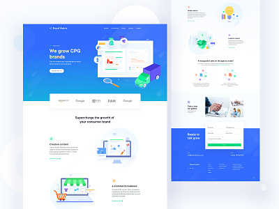 Consumer Packaged Goods Landing page agency consumer consumer goods ecommerce business flat illustration landing page logistics minimal user experience userinterface web product website