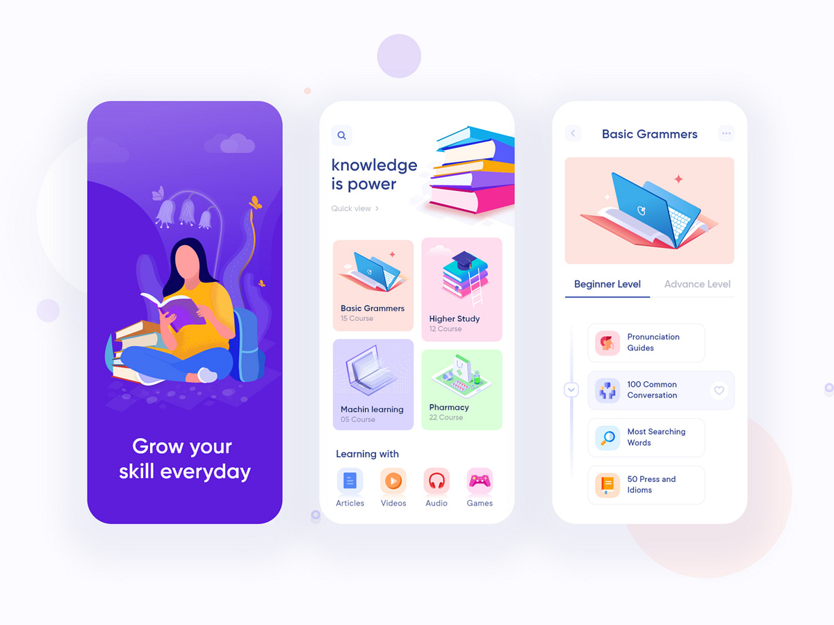 Education app Exploration by Rabi islam on Dribbble