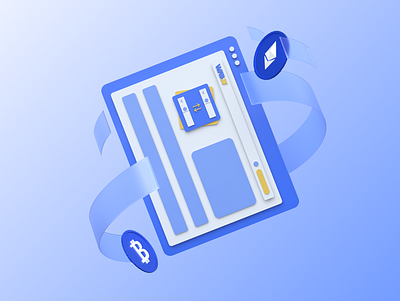 Wallex New UI Illustration 3d arnold autodesk blue design fluent glass illustration maya microsoft render style ui