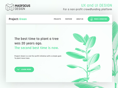 Project: Green - Crowdfunded urban and rural plantations branding design typography ui ux web website