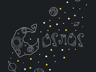 Cosmos typography black poster