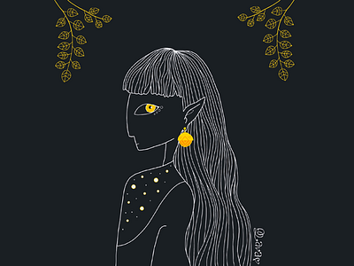 Ghost of forgotten dreams lineart gold black