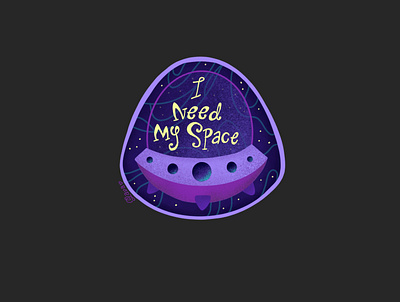 I need my space art artwork design digitalart graphicdesign illustration purple space spaceship sticker