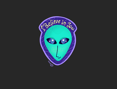 I believe in you alien art artwork design digitalart faces graphicdesign illustration space sticker stickerpack