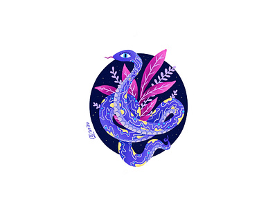 Snake art artwork charcter design digitalart graphicdesign illustration purple snake stickerpack stickers