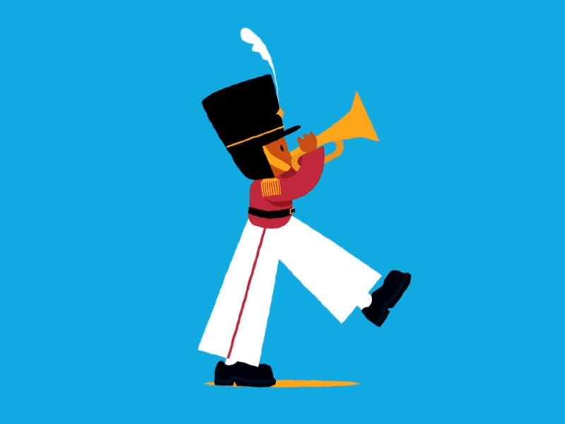 Toy soldier animation character gif illustration loop walking