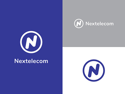 Nextelecom Logo Design clean creative identity logo design telecommunications