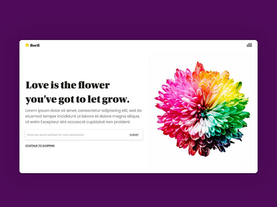 User interface designs for a flower ecommerce site . 2020 adobe xd colorful colors design flowers girls inspiration landing page pink purple serif ui ux website yellow