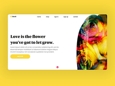 User interface designs for a flowel ecommerce site . 2020 adobe xd colorful colors design flowers girls inspiration landing page pink purple serif ui ux website yellow